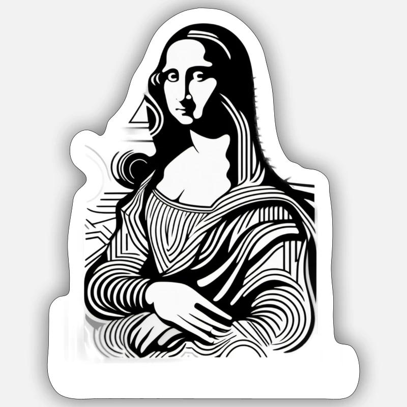 Modern Monalisa - Sticker size S (10 x 10 cm) - white matte
