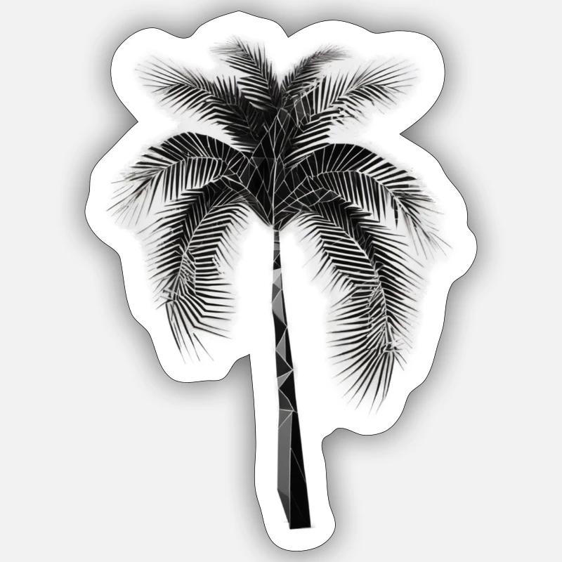 Moderne Palme - Sticker Größe S (10 x 10 cm) - Mattweiß