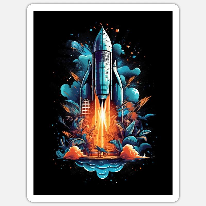 Raumfahrt - Sticker Größe S (10 x 10 cm) - Mattweiß