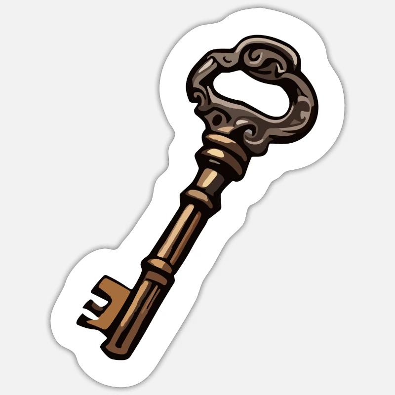 Key / Lock / Locked / Security - Sticker size S (10 x 10 cm) - white matte