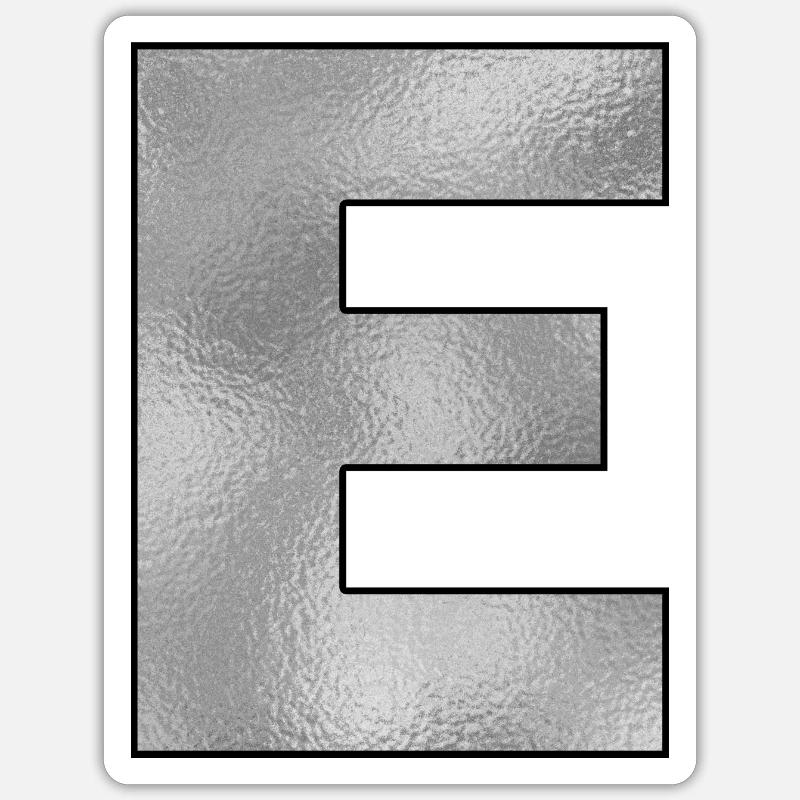 Buchstabe E Silber Sticker Größe S (10 x 10 cm)