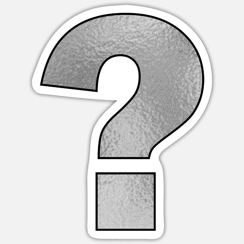 Punctuation Mark Question Mark Silver Sticker size S (10 x 10 cm)