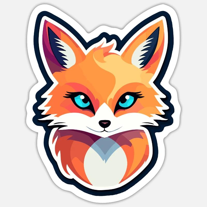 Fox Drawing Sticker size S (10 x 10 cm)