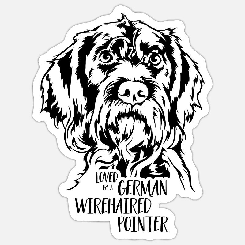 Loved by a German Wirehaired Pointer Wilsigns - Sticker Größe S (10 x 10 cm) - Mattweiß