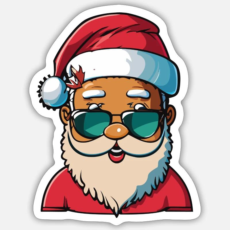 Weihnachtsmann - Sticker Größe S (10 x 10 cm) - Mattweiß