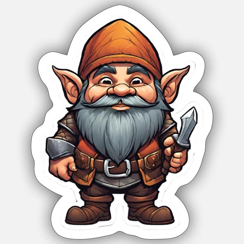 Mischievous Dwarven Warrior Sticker size S (10 x 10 cm)