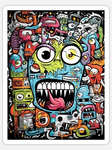 [MB] Panik Face - Sticker Größe S (10 x 10 cm) - Mattweiß