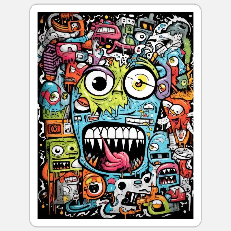 [MB] Panik Face Sticker Größe S (10 x 10 cm)