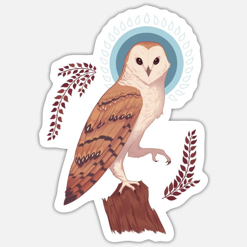 Eule - Sticker Größe S (10 x 10 cm) - Mattweiß
