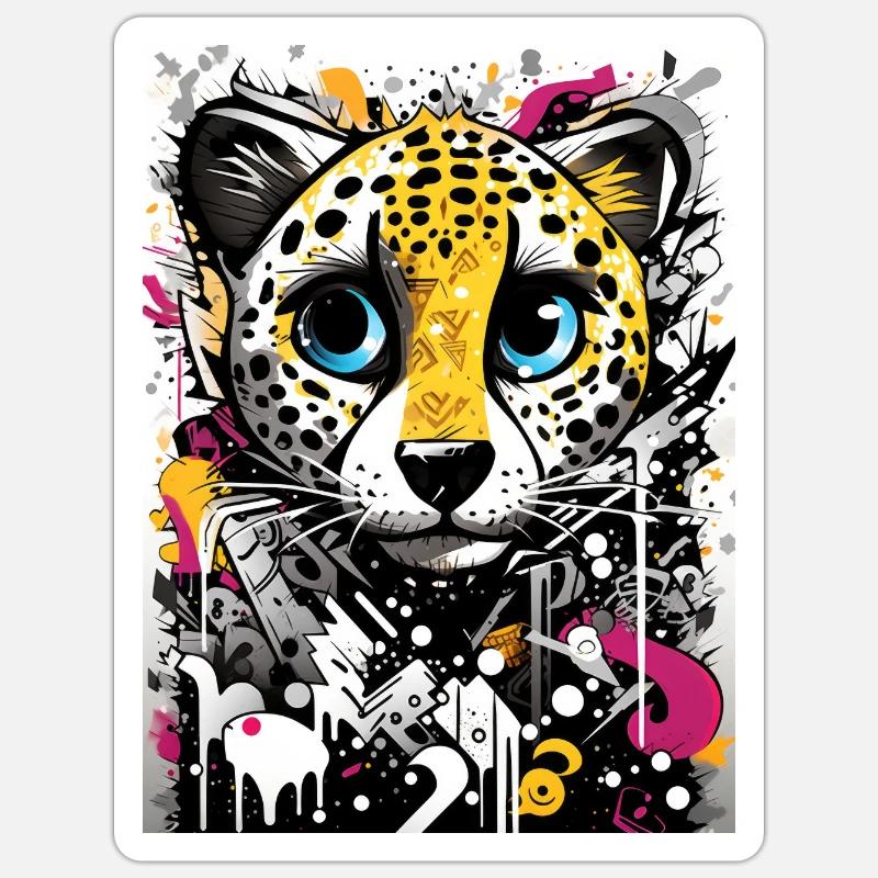 [MB] Hundeblick beim Leopard Sticker Größe S (10 x 10 cm)