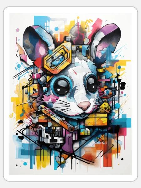 [MB] Maus versteckt sich - Sticker Größe S (10 x 10 cm) - Mattweiß