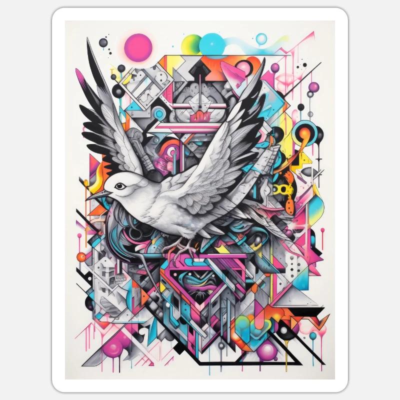 [MB] Flieg kleiner Vogel. Flieg Sticker Größe S (10 x 10 cm)