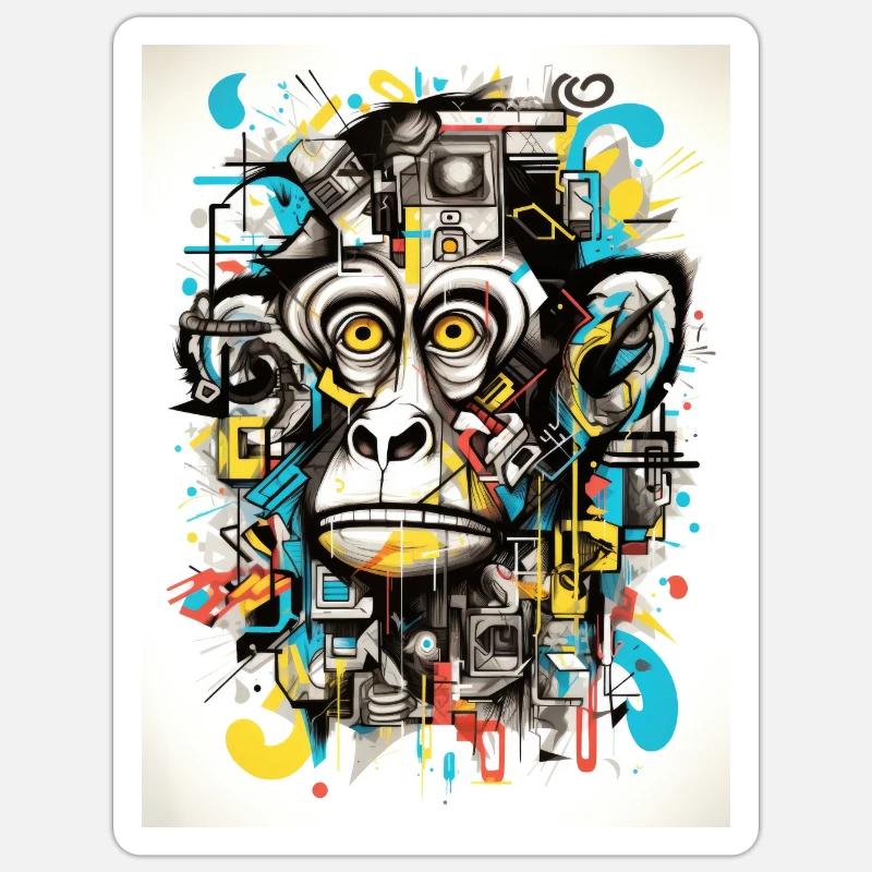 [MR] The Scared Monkey Sticker size S (10 x 10 cm)