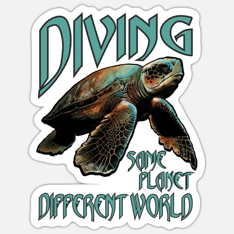 Diving Diver - Sticker size S (10 x 10 cm) - white matte
