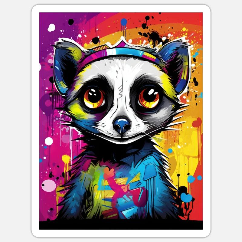 [] Suricate amoureux : affection colorée Sticker taille S (10 x 10 cm)