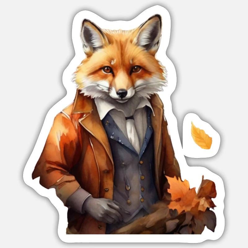 fox2 - Sticker size S (10 x 10 cm) - white matte