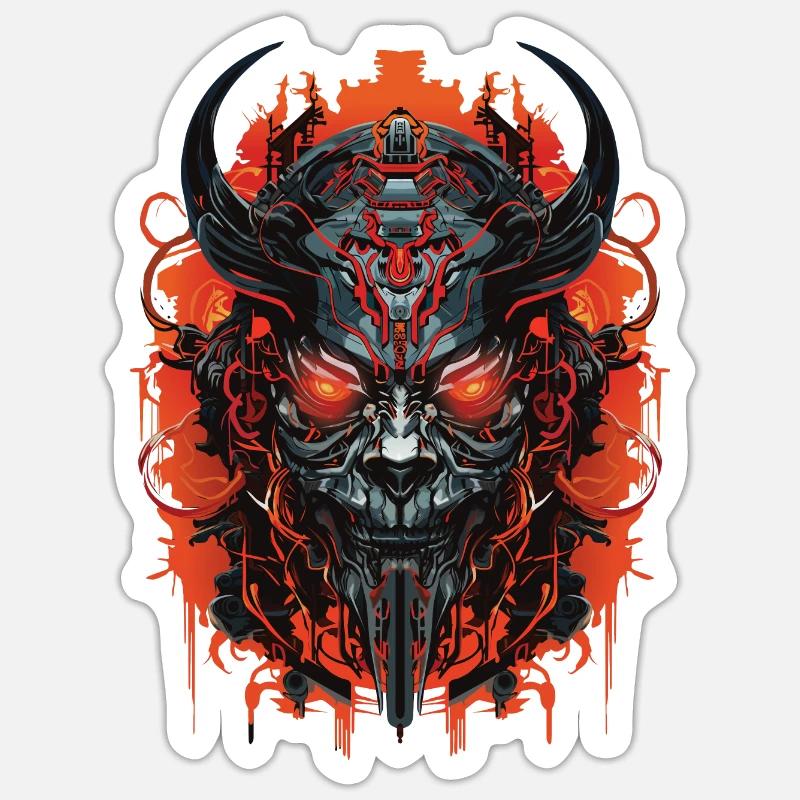 Tech Oni Masque Sticker taille S (10 x 10 cm)
