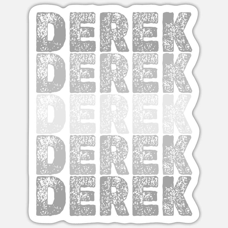 Derek - Sticker taille S (10 x 10 cm) - blanc mat