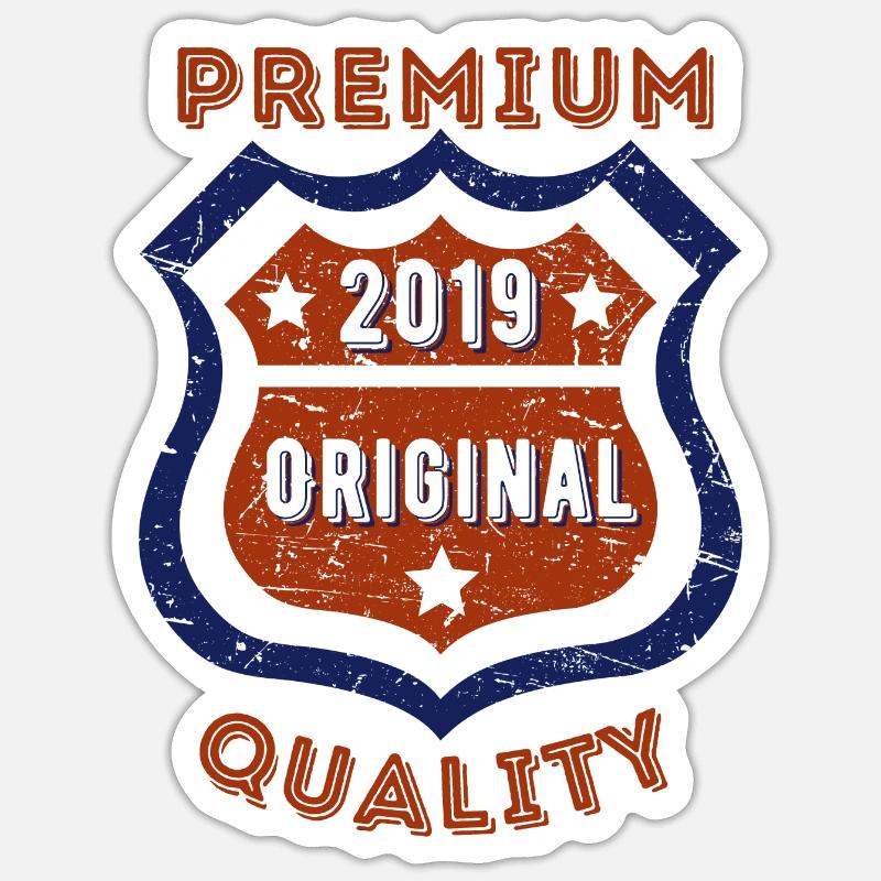 Qualité premium 2019 - Sticker taille S (10 x 10 cm) - blanc mat