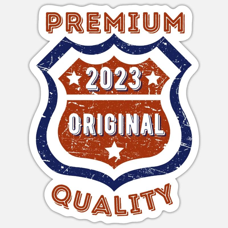 Qualité premium 2023 - Sticker taille S (10 x 10 cm) - blanc mat