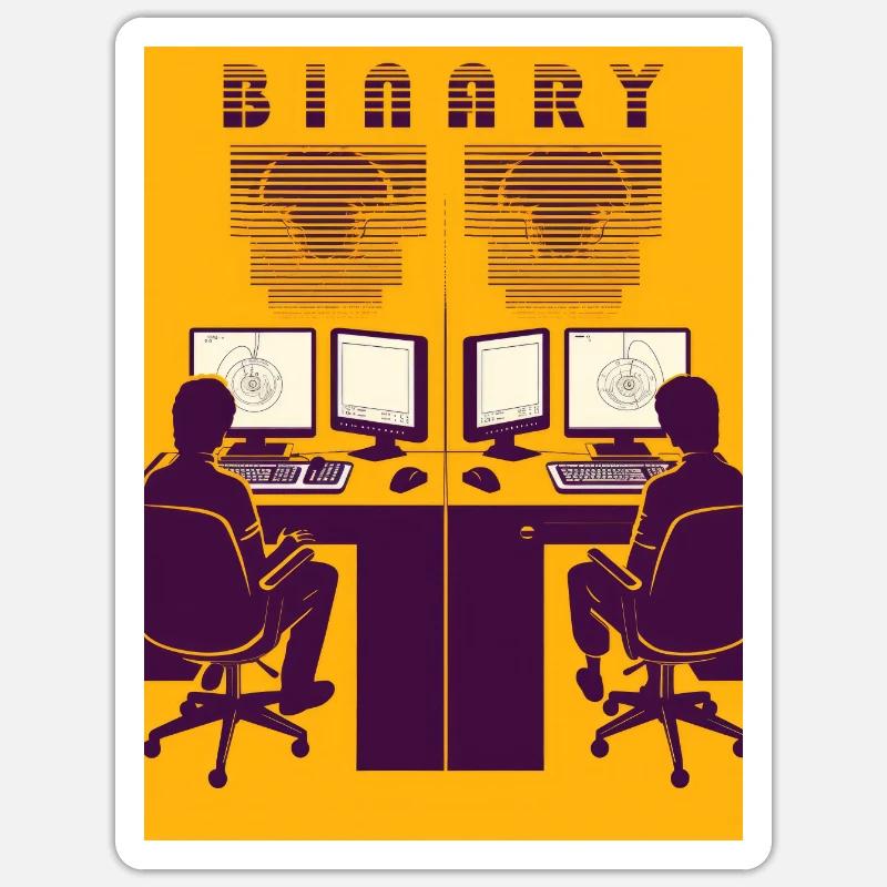 Binary - Sticker Größe S (10 x 10 cm) - Mattweiß