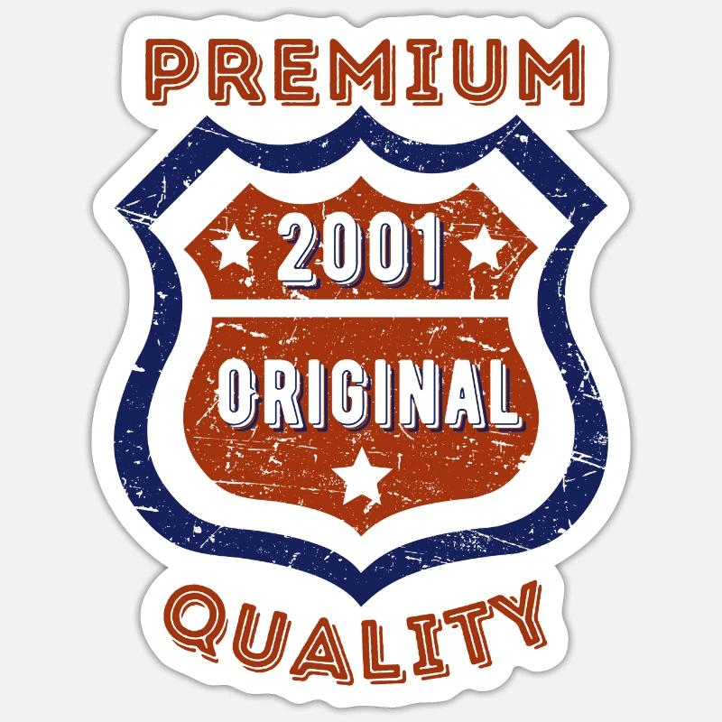 Qualité premium 2001 - Sticker taille S (10 x 10 cm) - blanc mat