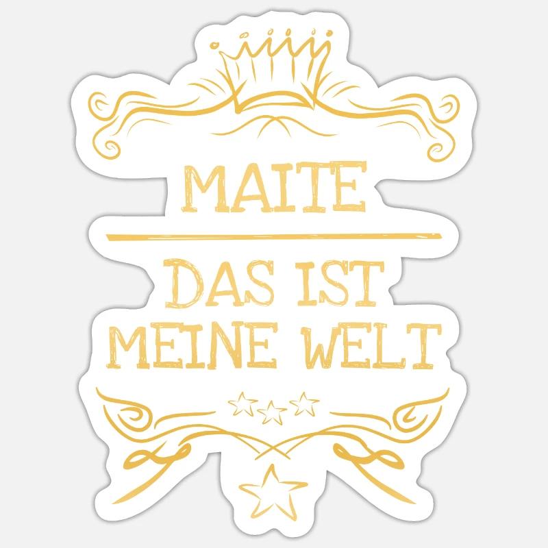 Mädchenname Maite - Sticker Größe S (10 x 10 cm) - Mattweiß