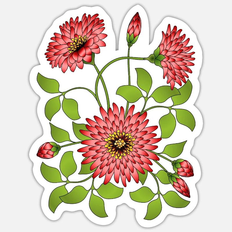 Fleur - Sticker taille S (10 x 10 cm) - blanc mat
