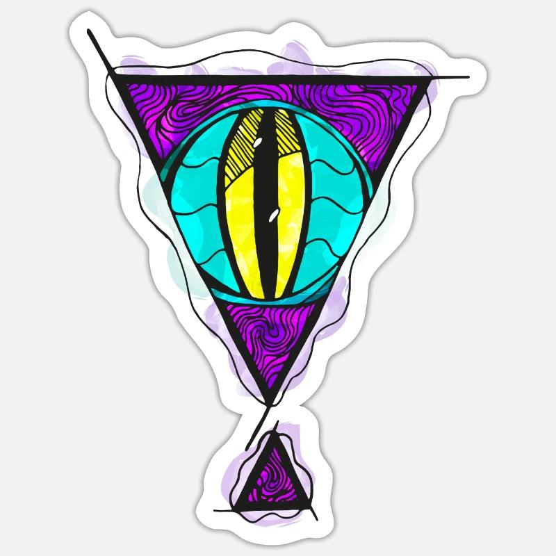 Alien Monster Eye with Triangle Dimensional Aperture Sticker size S (10 x 10 cm)