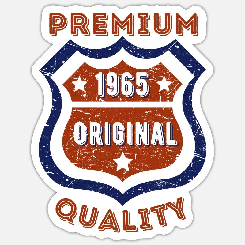 Qualité premium 1965 - Sticker taille S (10 x 10 cm) - blanc mat