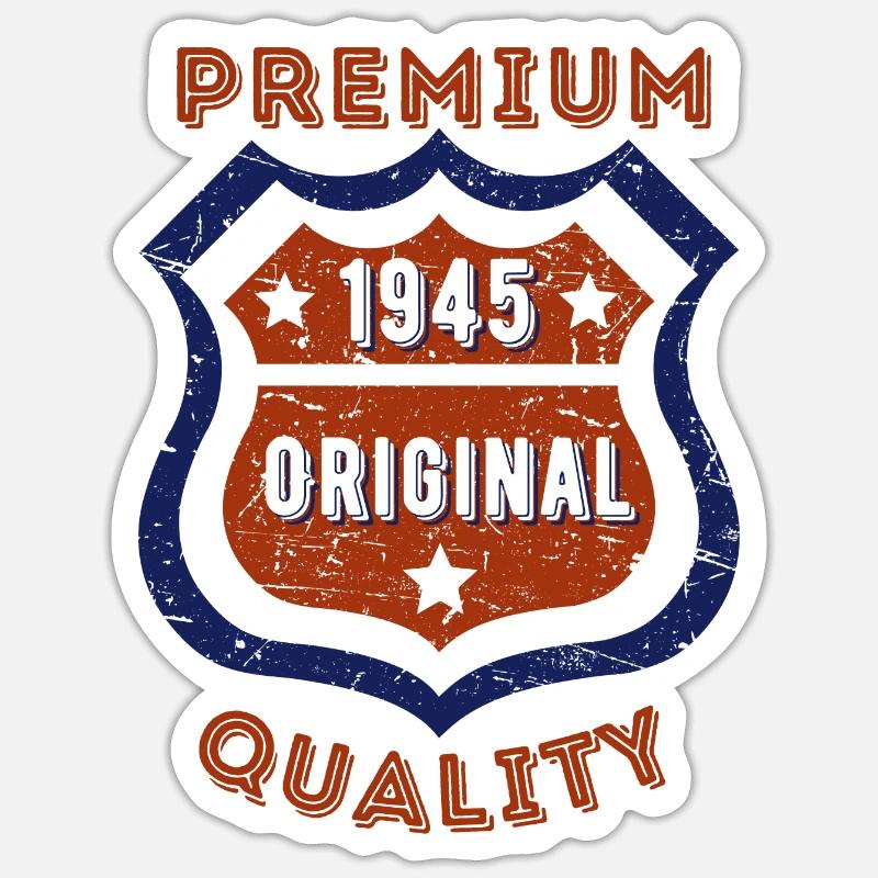 Qualité premium 1945 - Sticker taille S (10 x 10 cm) - blanc mat