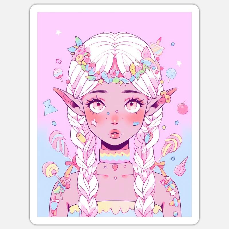 Anime Mädchen Geschenk Sticker Größe S (10 x 10 cm)