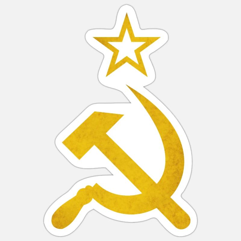 Hammer and Sickle - Sticker size S (10 x 10 cm) - white matte