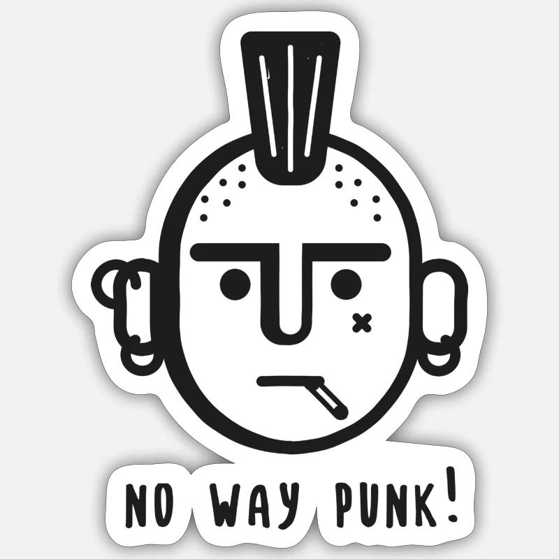 NO WAY - Sticker taille S (10 x 10 cm) - blanc mat