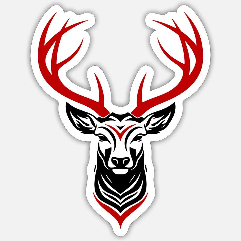 Deer Head - Sticker size S (10 x 10 cm) - white matte