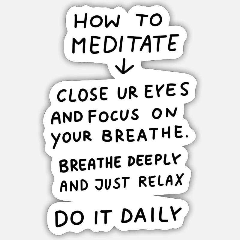 Comment méditer Sticker taille S (10 x 10 cm)