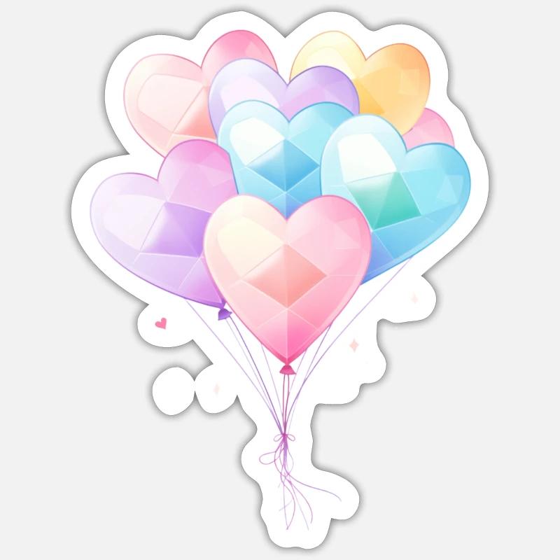 De jolis ballons - Sticker taille S (10 x 10 cm) - blanc mat