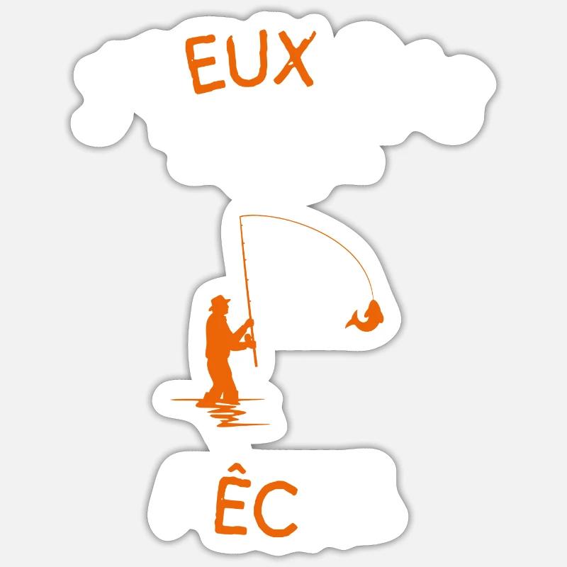 J Peux Pas J Ai Pêche - Sticker taille S (10 x 10 cm) - blanc mat