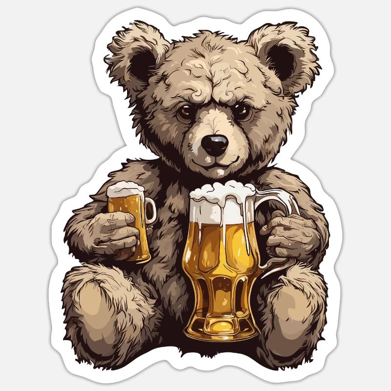 Teddybär / Kuscheltier / Stofftier / Geschenkidee - Sticker Größe S (10 x 10 cm) - Mattweiß