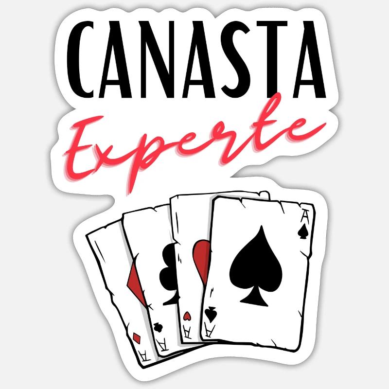 Canasta Experte - Sticker Größe S (10 x 10 cm) - Mattweiß