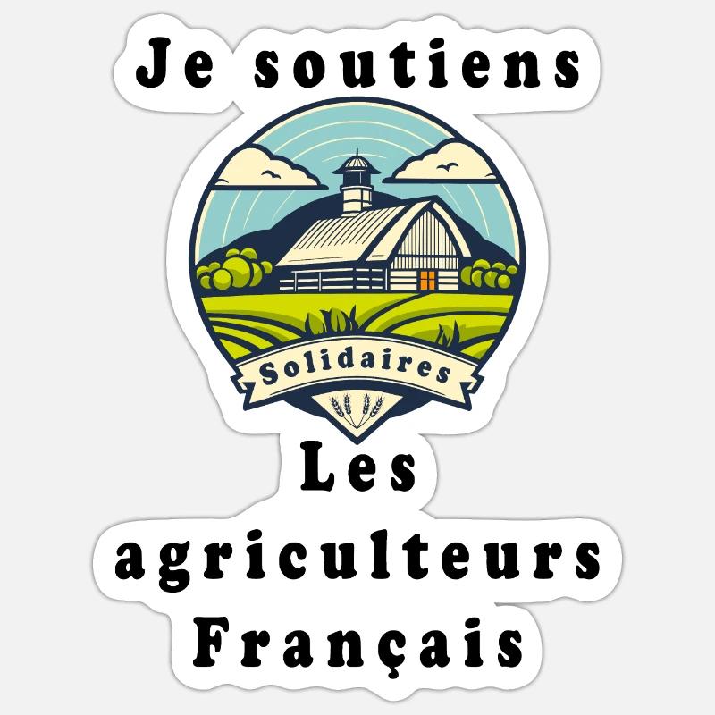 Support for Farmers #9 - Sticker size S (10 x 10 cm) - white matte