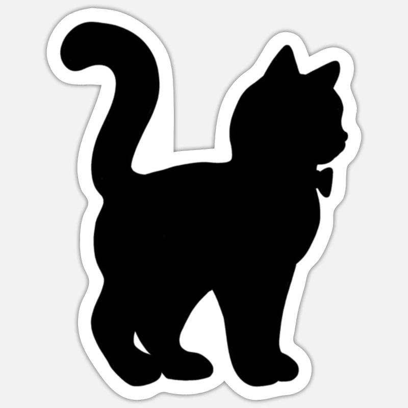 Gentleman-Katze - Sticker Größe S (10 x 10 cm) - Mattweiß
