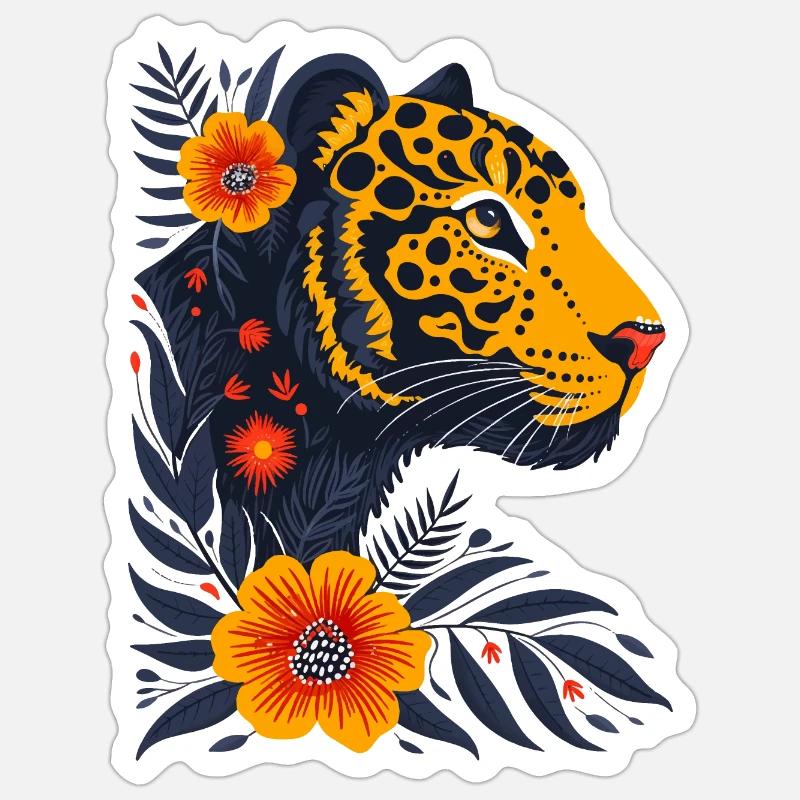 Tigre de Boho Blossom Sticker taille S (10 x 10 cm)