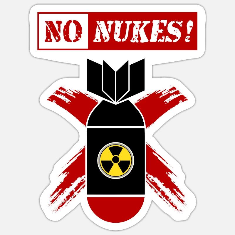 PAS D’ANALOGUES NUCLÉOSIDIQUES | Anti-arme nucléaire ! - Sticker taille S (10 x 10 cm) - blanc mat