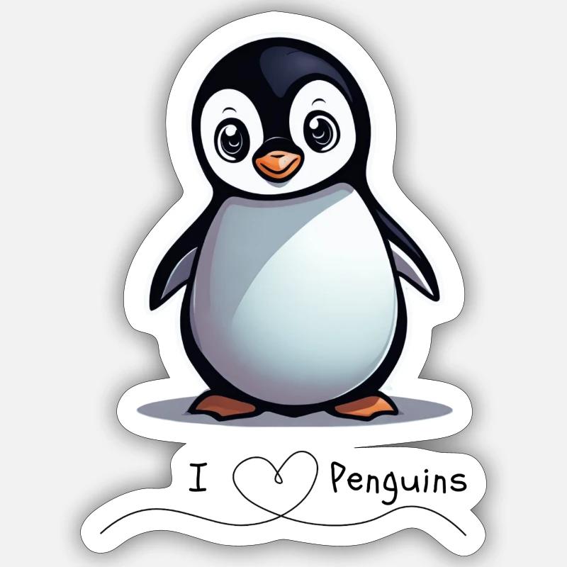 Pinguin - Sticker Größe S (10 x 10 cm) - Mattweiß