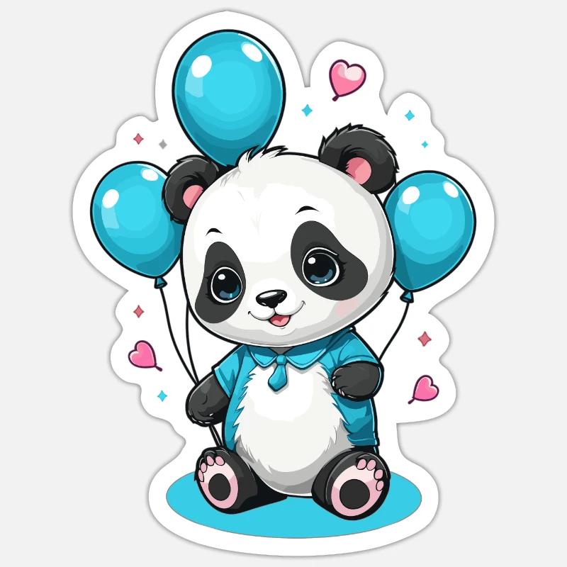 Cute Panda Bear - Sticker size S (10 x 10 cm) - white matte