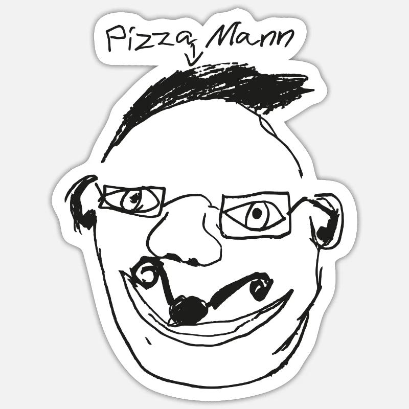 Pizza Mann Sticker Größe S (10 x 10 cm)