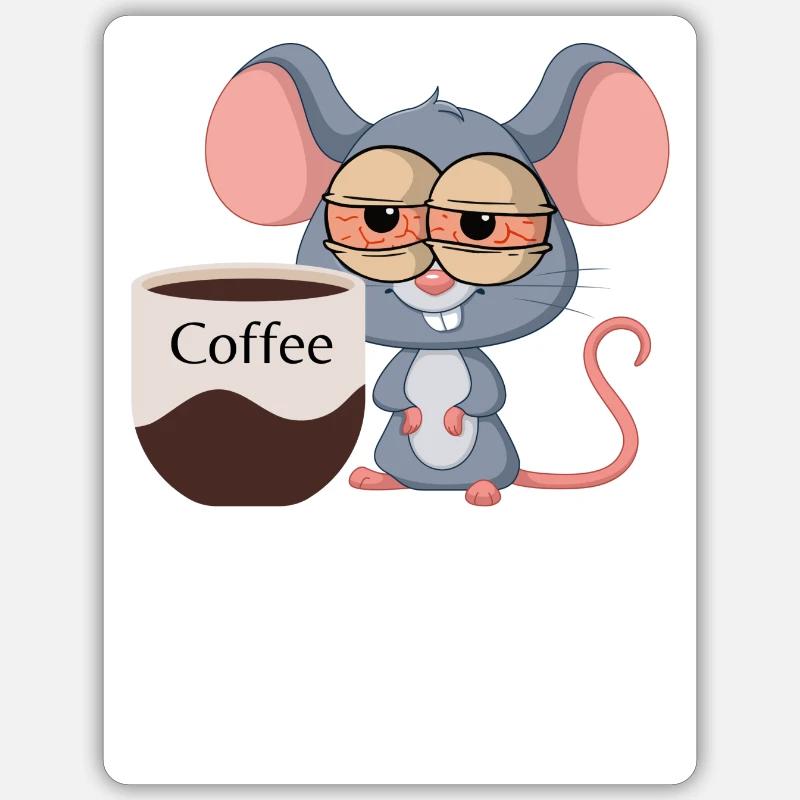 Kaffeemäuschen Sticker Größe S (10 x 10 cm)