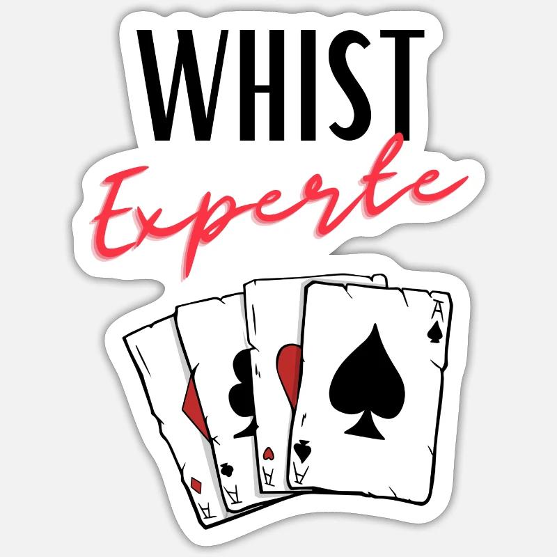 Expert du whist - Sticker taille S (10 x 10 cm) - blanc mat