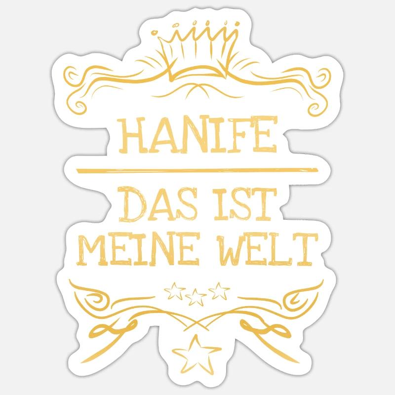 Mädchenname Hanife - Sticker Größe S (10 x 10 cm) - Mattweiß
